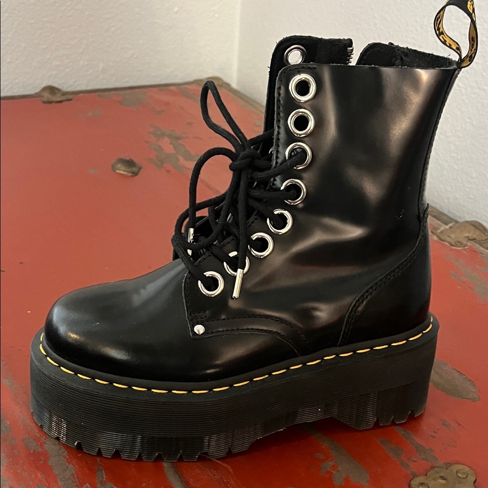 Dr. Martens Black Platform Combat Boots